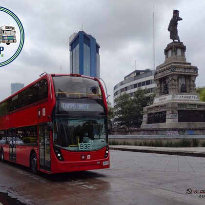 Alexander Dennis Enviro 500 SKYBUS-932 en Glorieta Cuitláhuac Línea 7