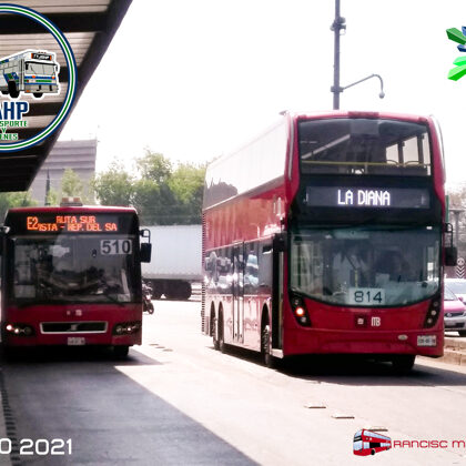 Volvo 7700 Conexión-510 y Alexander Dennis Enviro 500 OL7-814 en San Lázaro Línea 4